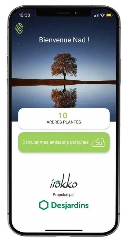 Écran d'accueil de l'application Irokko